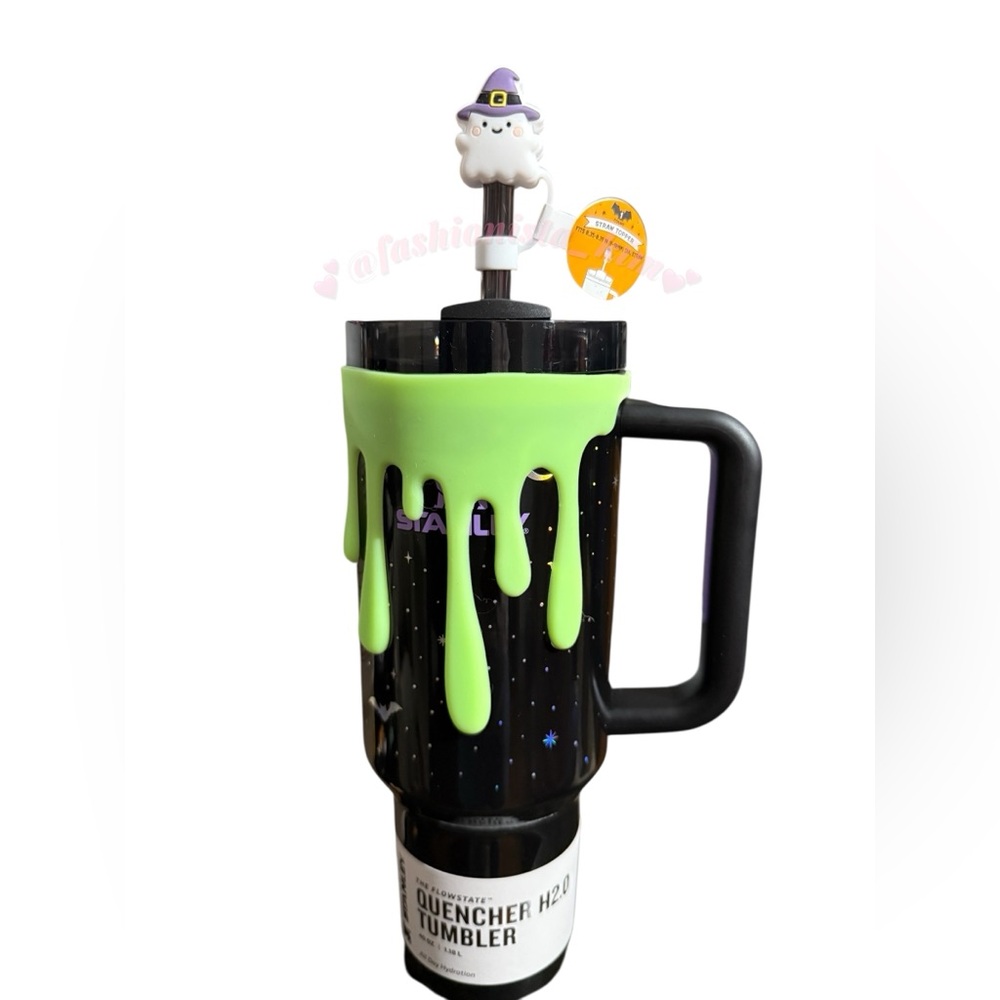 2025 Halloween Stanley Spellcast Black 40 oz Tumbler with bat design BUNDLE NEW